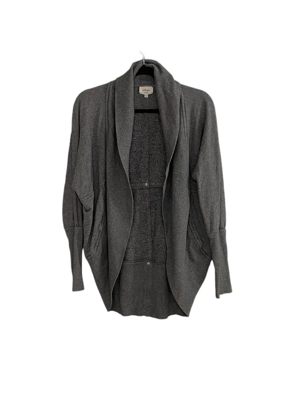 ARITZIA Wilfred Diderot Sweater Open-Front Cocoon Cardigan Sweater Gray XXS